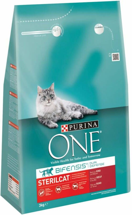 Purina One Sterilcat Rund Tarwe 4 X 3 Kg Voordeelverpakking