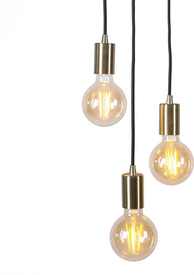 QAZQA Art Deco Hanglamp Goud 3-lichts Facil