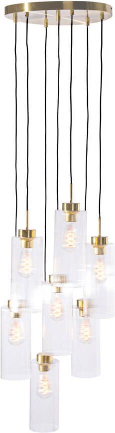 QAZQA Art Deco Hanglamp Goud Met Glas 7-lichts Laura