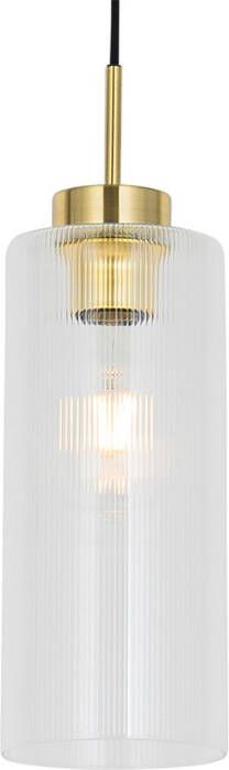 QAZQA Art Deco Hanglamp Goud Met Glas Laura