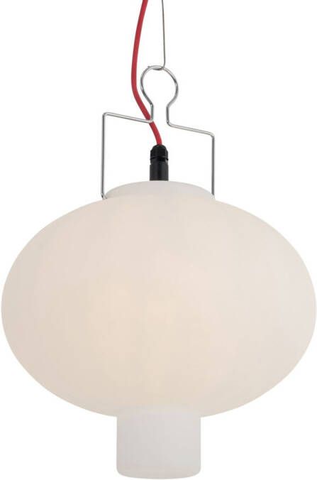 QAZQA Buiten Hanglamp Wit 35 Cm Met Rode Stekker Ip44 Pion