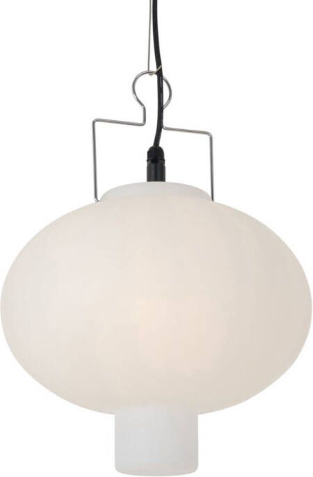 QAZQA Buiten Hanglamp Wit 35 Cm Met Stekker Ip44 Pion