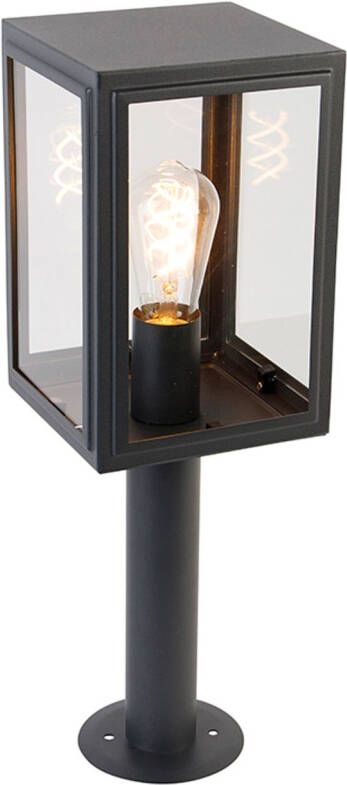 QAZQA sutton Landelijke Staande Buitenlamp Staande Lamp voor buiten 1 lichts H 500 mm Donkergrijs Buitenverlichting