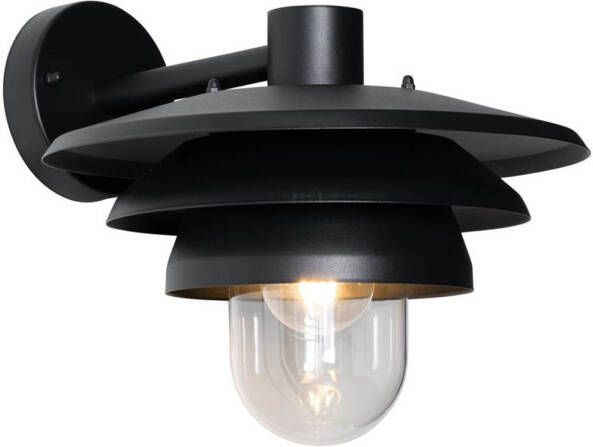 QAZQA Design Buiten Wandlamp Zwart Ip44 Morty