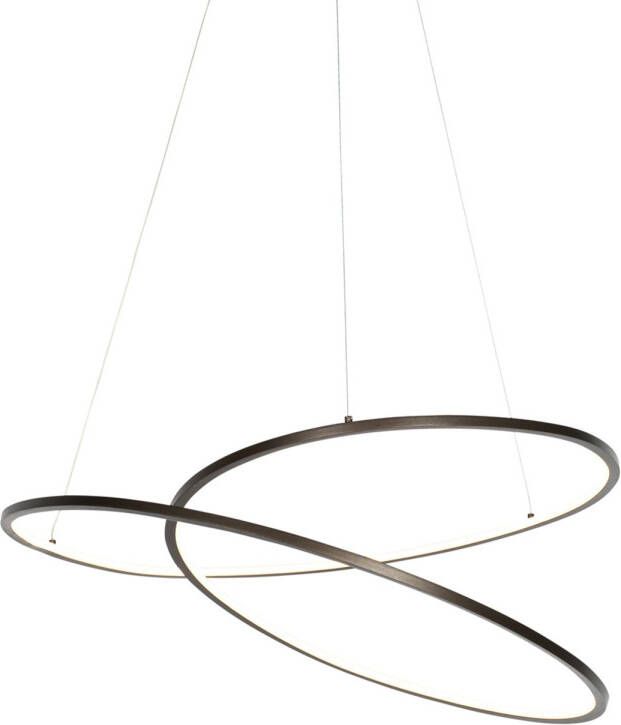 QAZQA Design Hanglamp Brons 72 Cm Incl. Led 3-staps Dimbaar Rowan