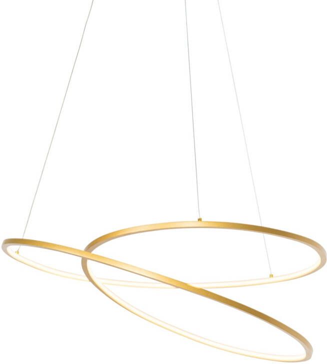 QAZQA Design Hanglamp Goud 72 Cm Incl. Led 3-staps Dimbaar Rowan