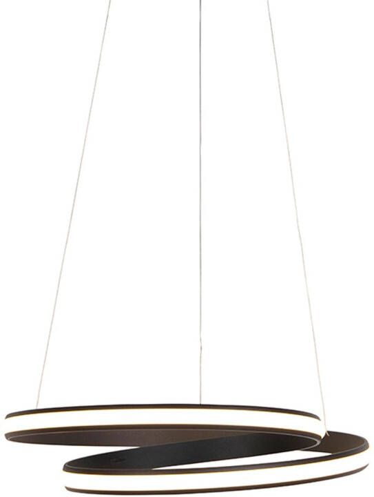 QAZQA Design Hanglamp Zwart 55 Cm Incl. Led Rowan