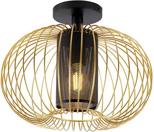 QAZQA Design Plafondlamp Goud Met Zwart Marnie