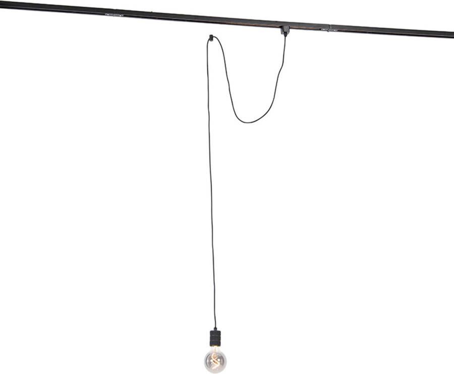 QAZQA Hanglamp Met Rail Ophanging Zwart Iconic Cavalux