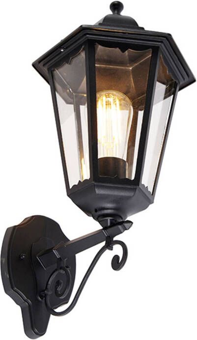 QAZQA Wandlamp buiten new_orleans Zwart Klassiek Antiek L 20