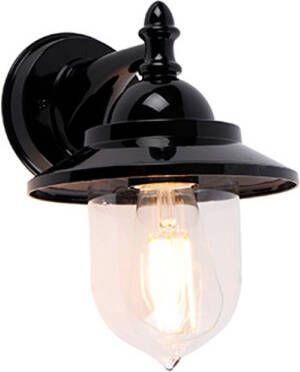 QAZQA Wandlamp buiten oxford Zwart Modern D 15.1cm