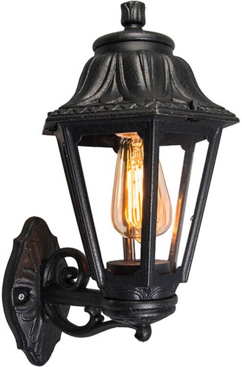 QAZQA Wandlamp buiten anna Zwart Klassiek Antiek L 130mm