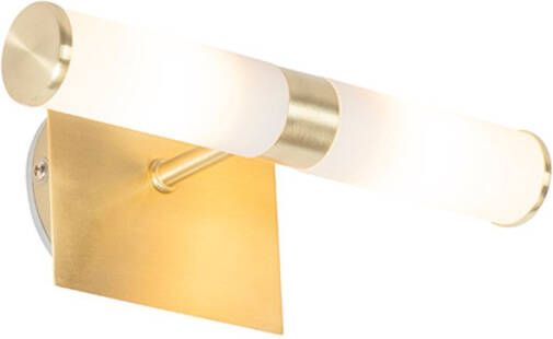 QAZQA bath Moderne Wandlamp Up Down voor binnen voor badkamer 2 lichts D 115 mm Goud messing