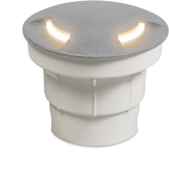 QAZQA 91890 Ceci Moderne LED Dimbare Grondspot met Dimmer 1 lichts Ø 120 mm Grijs Buitenverlichting