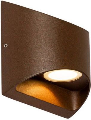 QAZQA Moderne Buiten Wandlamp Roestbruin Incl. Led 2-lichts Ip54 Mal