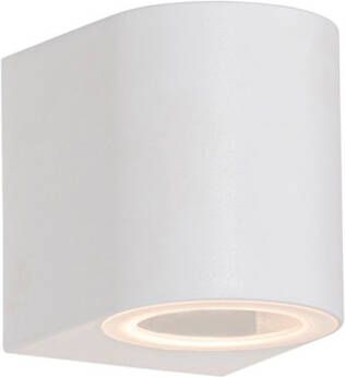 QAZQA Moderne Buiten Wandlamp Wit Kunststof Ovaal Baleno