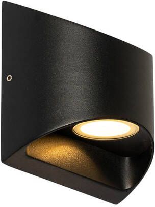 QAZQA Moderne Buiten Wandlamp Zwart Incl. Led 2-lichts Ip54 Mal