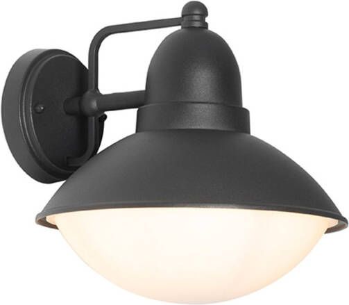 QAZQA Wandlamp buiten marcel Zwart Modern L 25cm