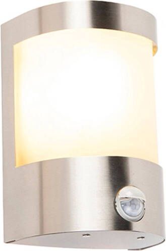 QAZQA Moderne Buitenwandlamp Rvs Bewegingssensor Ip44 Mira