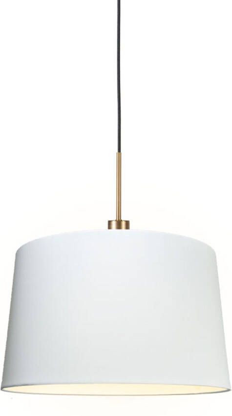 QAZQA Moderne Hanglamp Brons Met Kap 45 Cm Wit Combi 1