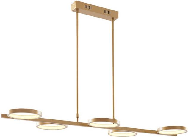 QAZQA Moderne Hanglamp Incl. Led 3-staps Dimbaar Goud 5-lichts Vivé