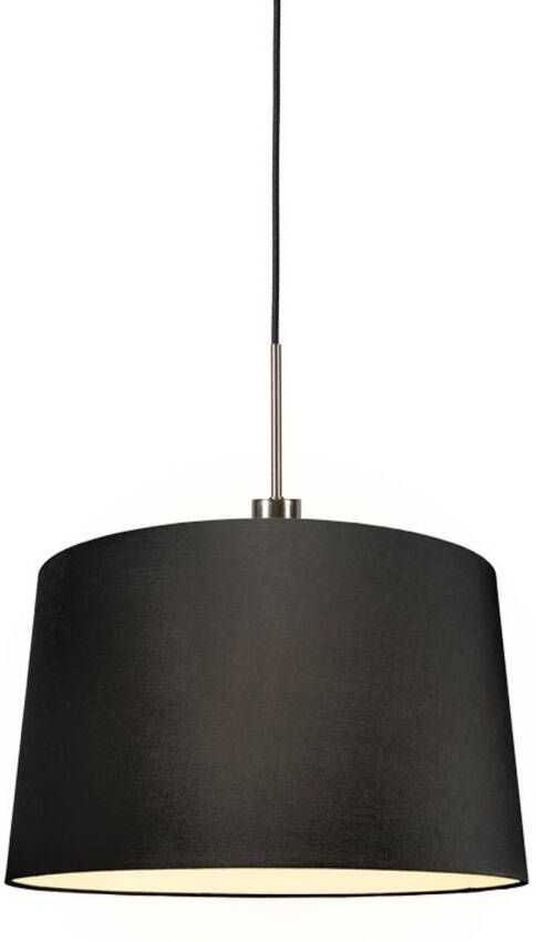 QAZQA Combi Hanglamp met lampenkap 1 lichts Ø 450 mm Zwart