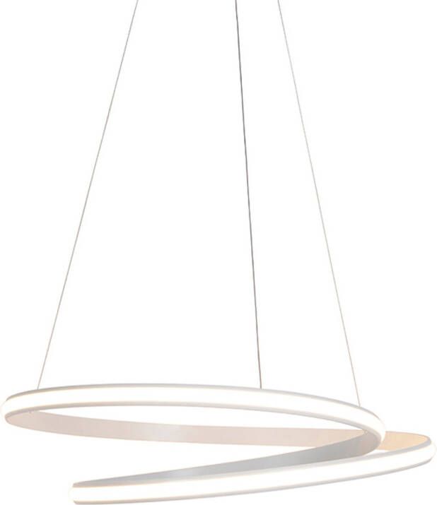 QAZQA rowan Moderne LED Hanglamp voor boven de eettafel in eetkamer 1 lichts Ø 740 mm Wit Woonkamer Slaapkamer Keuken