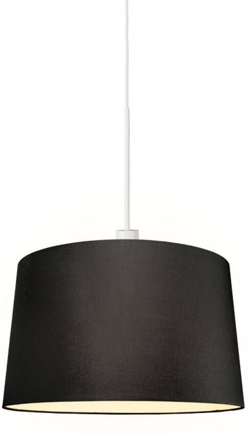 QAZQA Moderne Hanglamp Wit Met Kap 45 Cm Zwart Combi 1