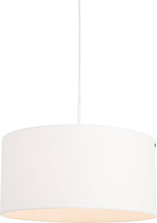 QAZQA Moderne Hanglamp Wit Met Witte Kap 50 Cm Combi 1