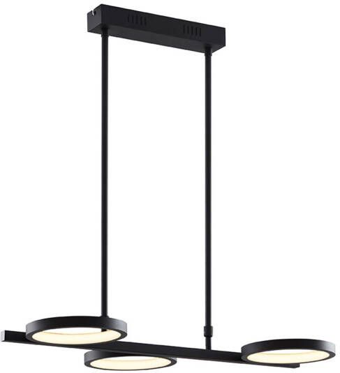 QAZQA Moderne Hanglamp Zwart Incl. Led 3-staps Dimbaar 3-lichts Vivé