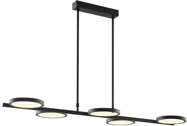 QAZQA Moderne Hanglamp Zwart Incl. Led 3-staps Dimbaar 5-lichts Vivé