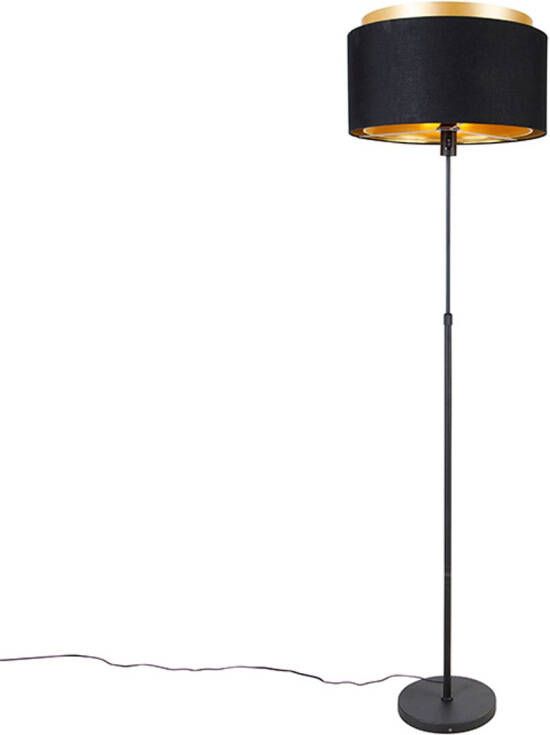 QAZQA parte Vloerlamp met lampenkap 1 lichts H 176 cm Zwart