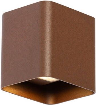 QAZQA Moderne Wandlamp Roestbruin Incl. Led Ip54 Vierkant Evi