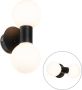 QAZQA Moderne Wandlamp Zwart Ip44 2-lichts Cederic - Thumbnail 2