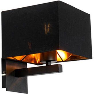 QAZQA Moderne Wandlamp Zwart Met Goud Vt 1