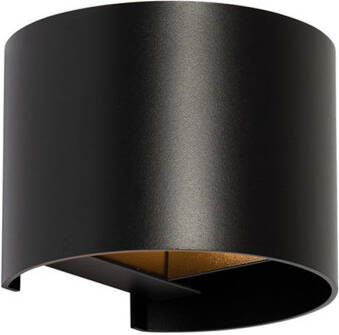 QAZQA Moderne Wandlamp Zwart Rond Edwin