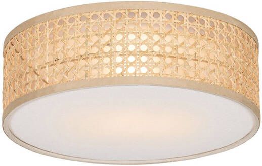 QAZQA Oosterse Plafondlamp Rotan 30 Cm Tromma