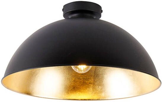 QAZQA Plafondlamp Zwart Met Goud 42 Cm Verstelbaar Magnax