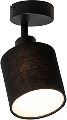 QAZQA hetta Plafondlamp en wandlamp 1 lichts L 16.5 cm Zwart