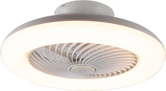 QAZQA clima Design LED Dimbare Plafondventilator met lamp met Dimmer 1 lichts Ø 55.5 cm Wit Woonkamer Slaapkamer Keuken