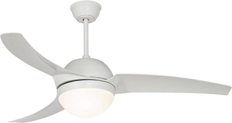 QAZQA bora Stille Plafondventilator met Verlichting Lamp en Afstandsbediening 2 lichts Ø 120 cm Wit Woonkamer Slaapkamer Keuken