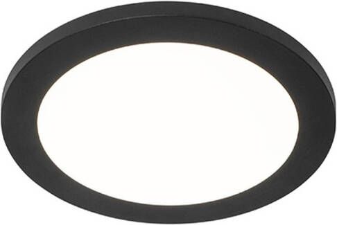 QAZQA Plafonnière Zwart 22 5 Cm Rond Incl. Led 3-staps Dimbaar Steve