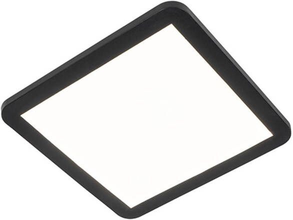 QAZQA Plafonnière Zwart 30 Cm Incl. Led 3-staps Dimbaar Ip44 Steve