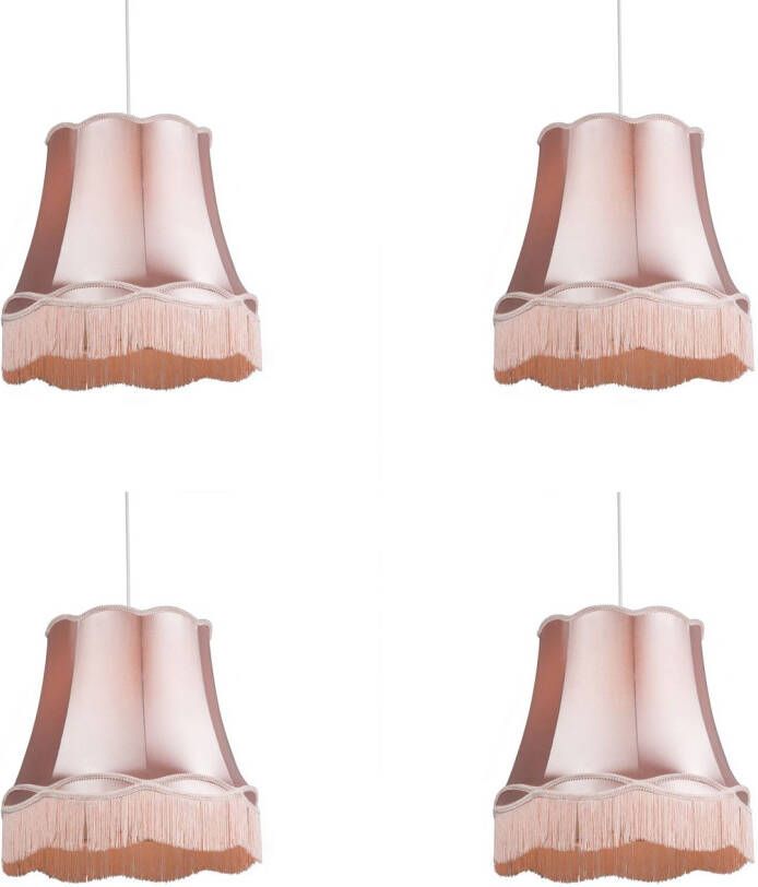 QAZQA Granny Hanglamp met lampenkap 4 lichts Ø 450 mm Roze