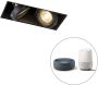 QAZQA oneon trimless 50 Moderne LED Smart Inbouwspot incl. wifi 2 lichts L 18.8 cm Zwart Woonkamer | Slaapkamer | Keuken - Thumbnail 3