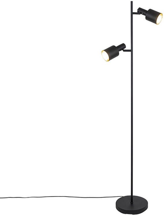 QAZQA Smart Vloerlamp Zwart Incl. 2 Wifi A60 Stijn