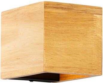 QAZQA Smart Wandlamp Eiken Hout Incl. Wifi G9 Transfer