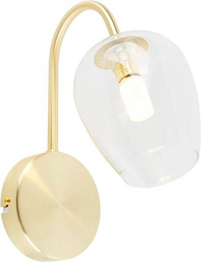 QAZQA Smart Wandlamp Goud Met Glas Incl. Wifi G9 Elien