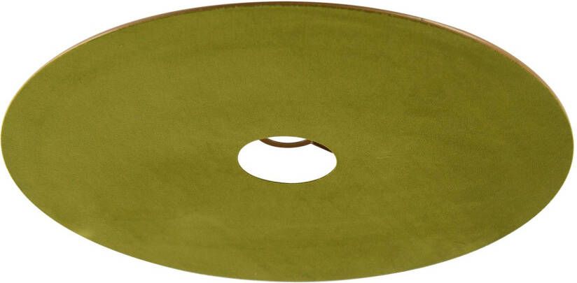 QAZQA Velours Platte Lampenkap Groen Met Goud 45 Cm