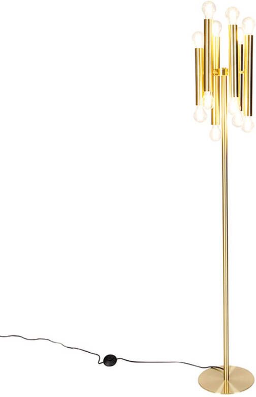 QAZQA facil Vloerlamp 12 lichts H 1690 mm Goud messing